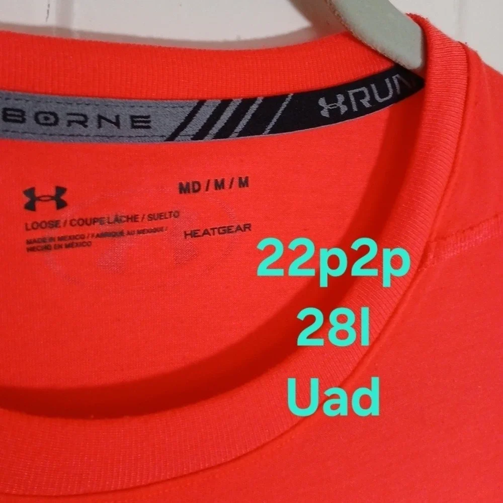 Under Armour UA Run Shirt Threadborne ‎ Men's Medium Neon Pink HeatGear Loose SS